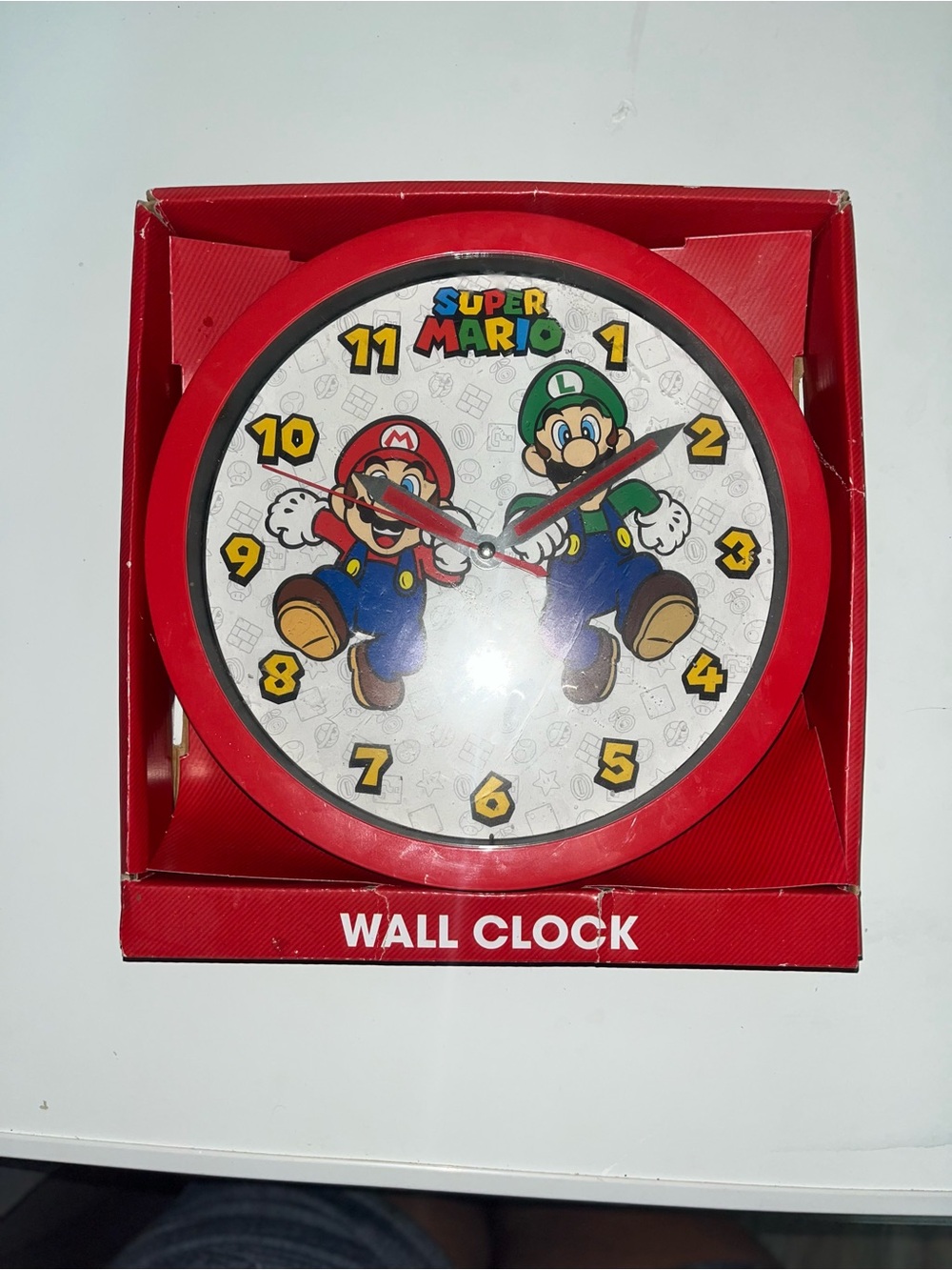 Nintendo Super Mario Red and Yellow Wall Clock